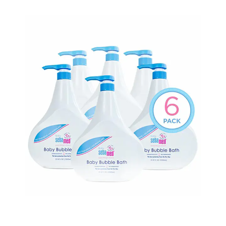 Baby Bubble Bath with Pump - 6 x 1 Liter Bottles (6 pack) - Master